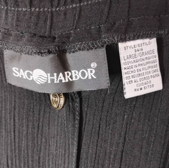 Vintage Sag Harbor Button Front Midi Skirt L Gauzy Lightweight 90s Classic New - Picture 7 of 9